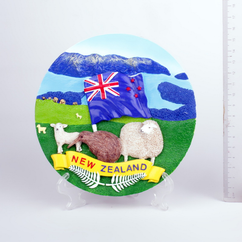 厂家直销 3D手绘新西兰风情挂盘装饰盘子 创意家居装饰品挂盘摆件工艺品定制