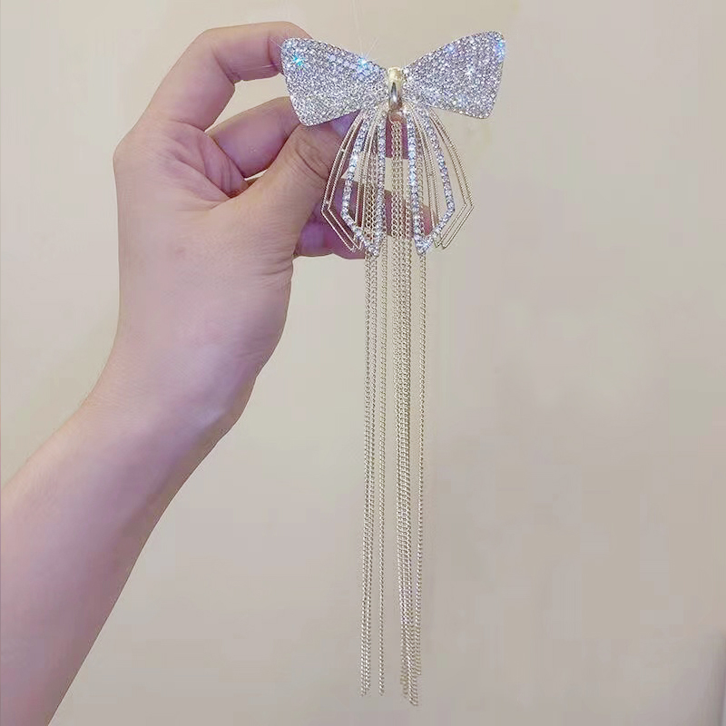 Internet-famous bow tassel hair clips, internet-famous beautiful and romantic Han Xu accessories Specification image