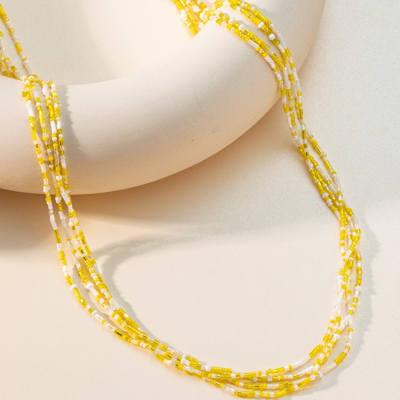 手工串珠饰品波西米亚风项饰玻璃米珠长链子项链详情图1