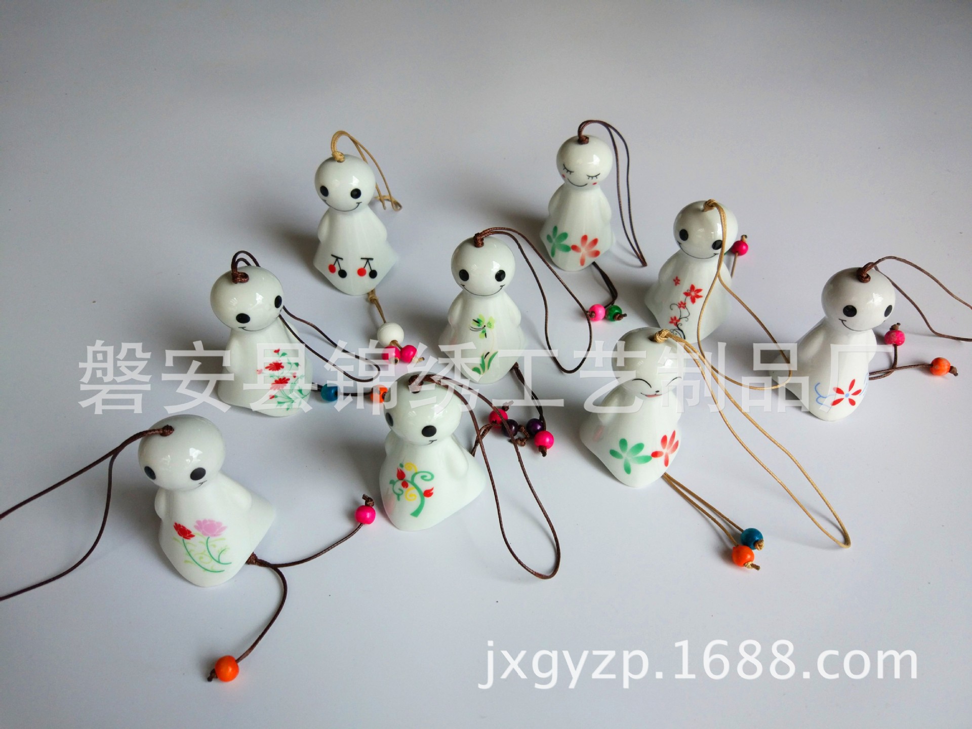Hot-selling ceramic sunny day doll wind chime, sunny day doll pendant, car hanging, home decoration pendant