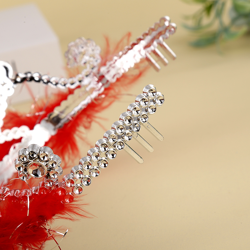 Ordinary crown with fur, princess crown, Korean-style crown for little girls Specification image