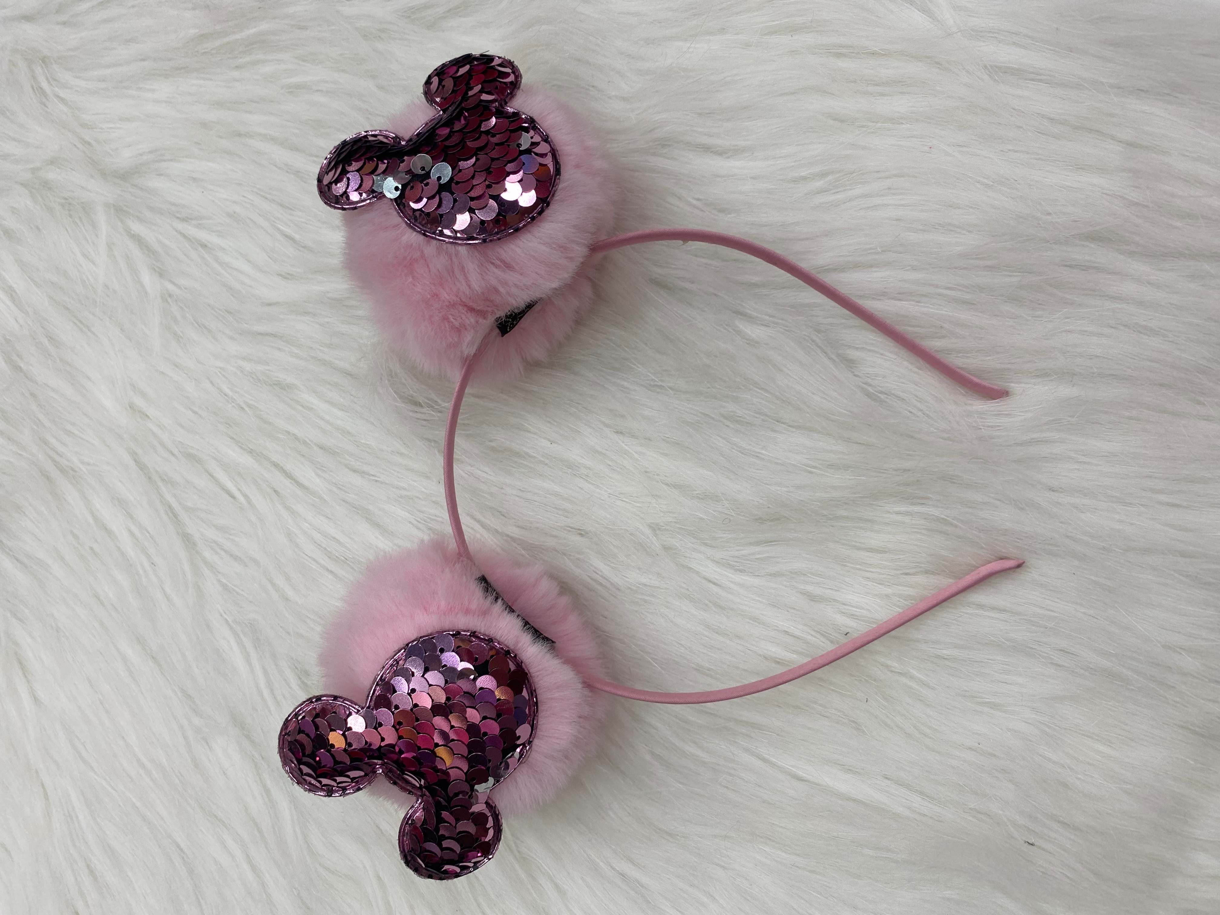 Red. Plum red pom-pom with sequined plum blossom headband, fashionable and versatile, trendy ladies' hair accessory, popular headwear, Melida accessories Specification image