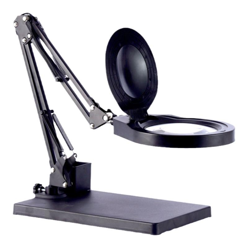 PDOK desktop magnifying glass with light 10X lens high-brightness LED light mobile phone repair product inspection PD178 Specification image