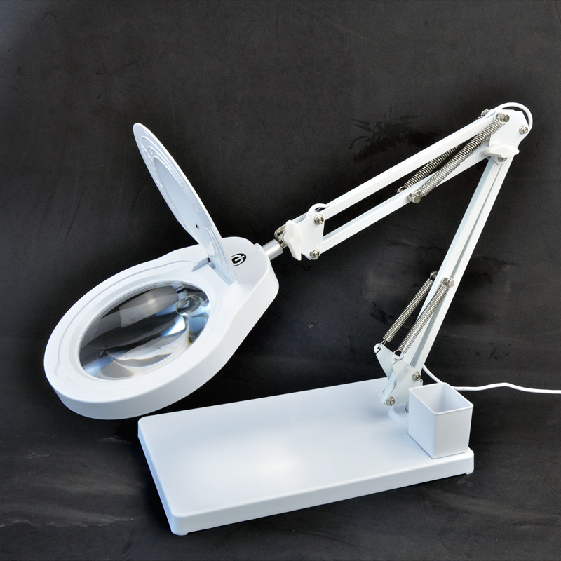 PDOK desktop magnifying glass with light 10X lens high-brightness LED light mobile phone repair product inspection PD178 details Picture