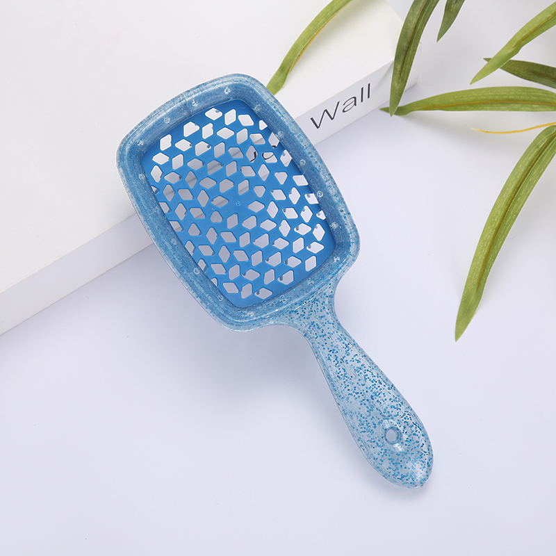 新款时尚日韩流行美妆梳美发梳气囊梳按摩梳糖果色圆宽圆柄网格手柄梳闪粉21