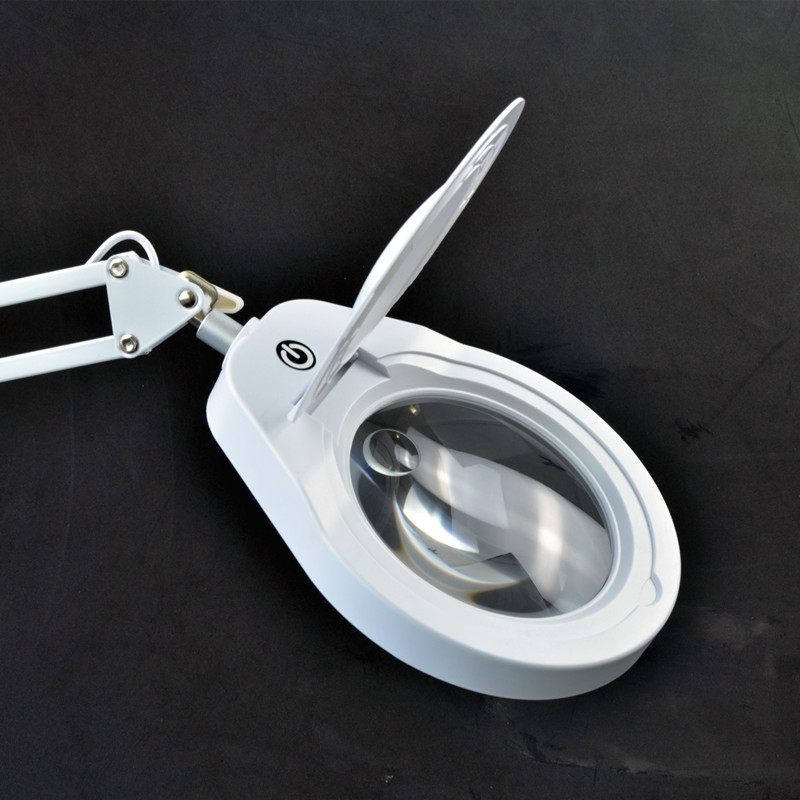 PD178 adjustable LED lamp stand, 10x magnifying glass with I-shaped holder, dual-purpose three-color lamp for both table and holder Specification image