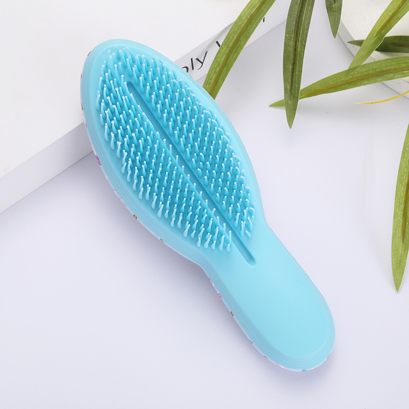 New fashionable Japanese and Korean popular beauty comb, hair comb, airbag comb, massage comb, candy-colored round, wide, round handle, close-toothed, long and short toothed comb, silicone 19