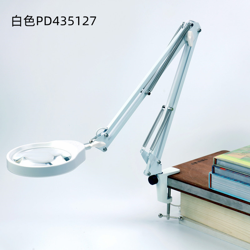 PD435127 Long arm clip-on magnifying glass 10x wide field of view high-definition 48-LED lamp maintenance and inspection creative work light details Picture