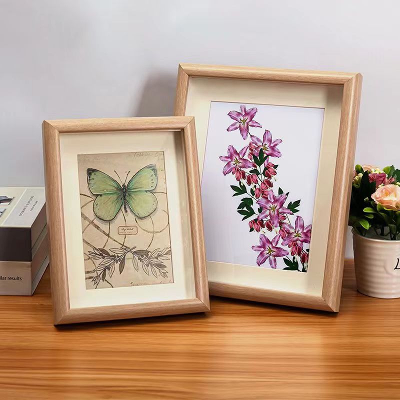 Photo printing with photo frame, 6-inch solid wood wall-mounted custom, custom developed photo album based on provided pictures, 8-inch three-dimensional hollow display table Specification image