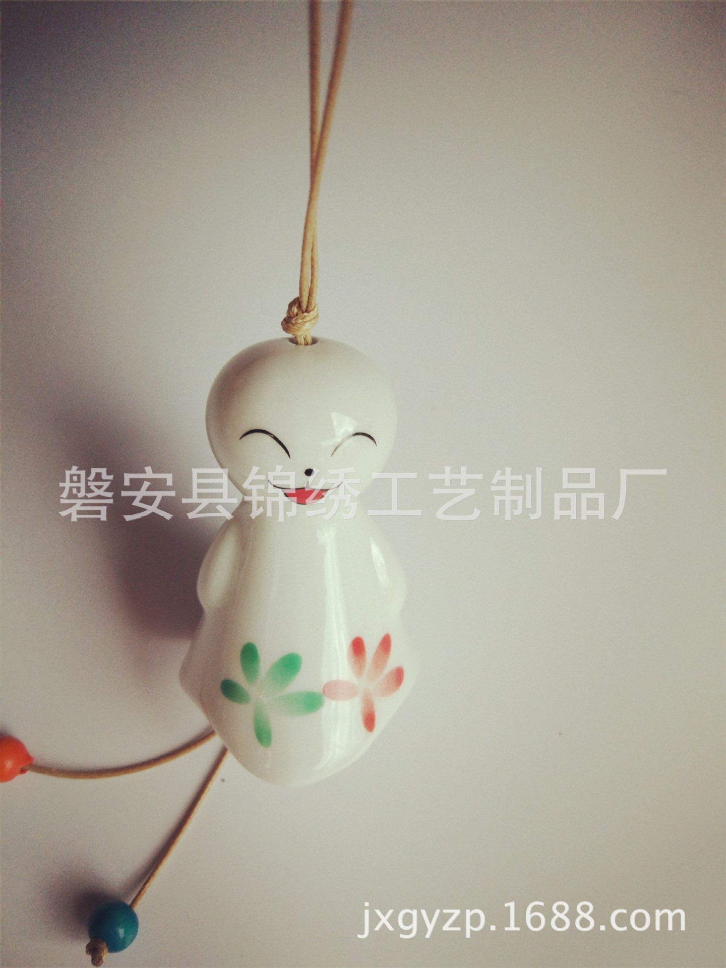 Hot-selling ceramic sunny day doll wind chime, sunny day doll pendant, car hanging, home decoration pendant details Picture
