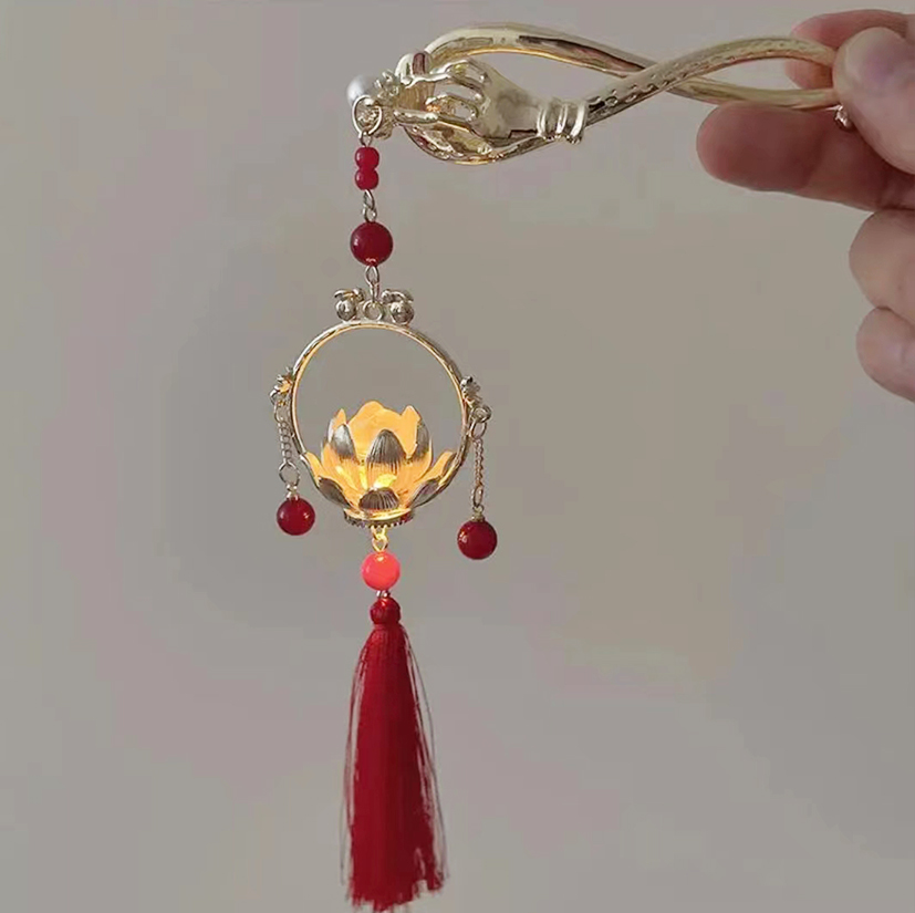 "Internet Celebrity lotus Lantern Twist clip Han Xu jewelry accessory Han Xu Jewelry 11. details Picture
