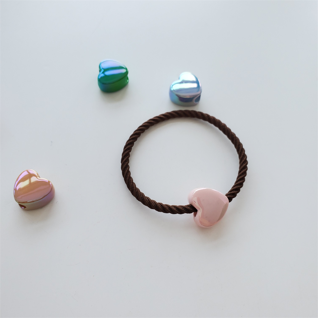 11mm acrylic seven-color shell heart-shaped loose beads DIY handmade necklace, bracelet, jewelry, beaded material accessories Item Picture