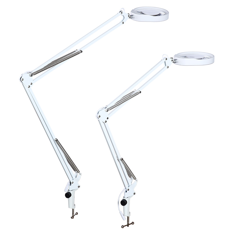 PD435127 Long arm clip-on magnifying glass 10x wide field of view high-definition 48-LED lamp maintenance and inspection creative work light Item Picture