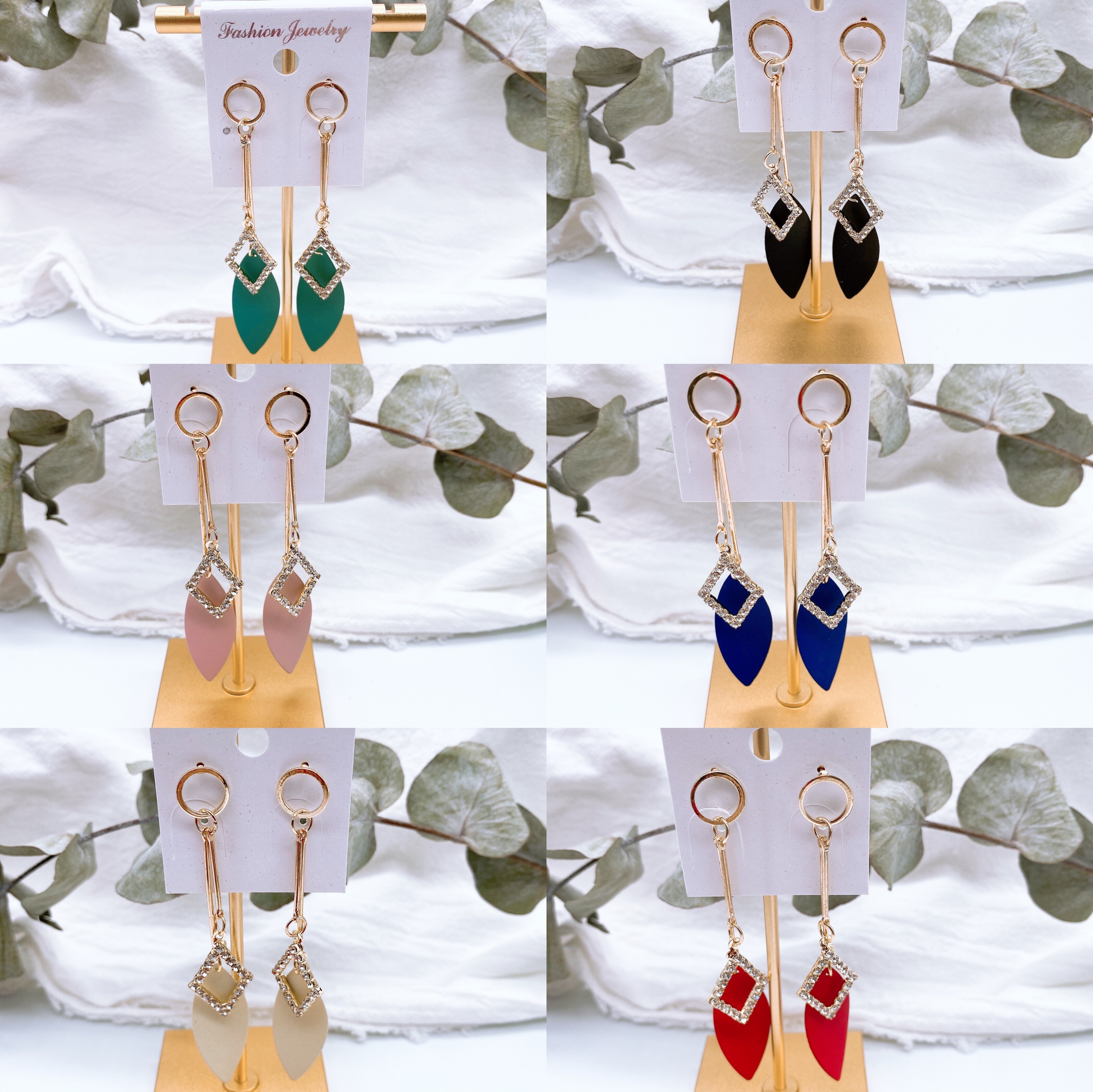 The 2025 new green earrings, long tassel earrings with a feminine charm, and high-end earrings are all trendy in 2025 Item Picture
