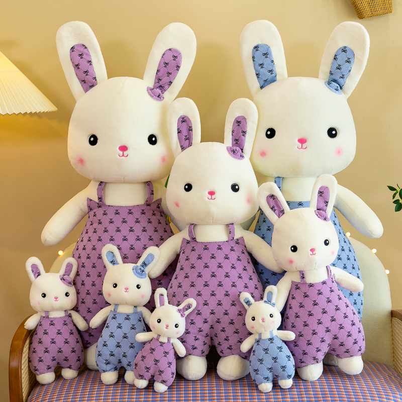 2022 New style overalls rabbit plush toy, cute birthday gift for boys and girls' bedrooms, 40m plush toy Specification image