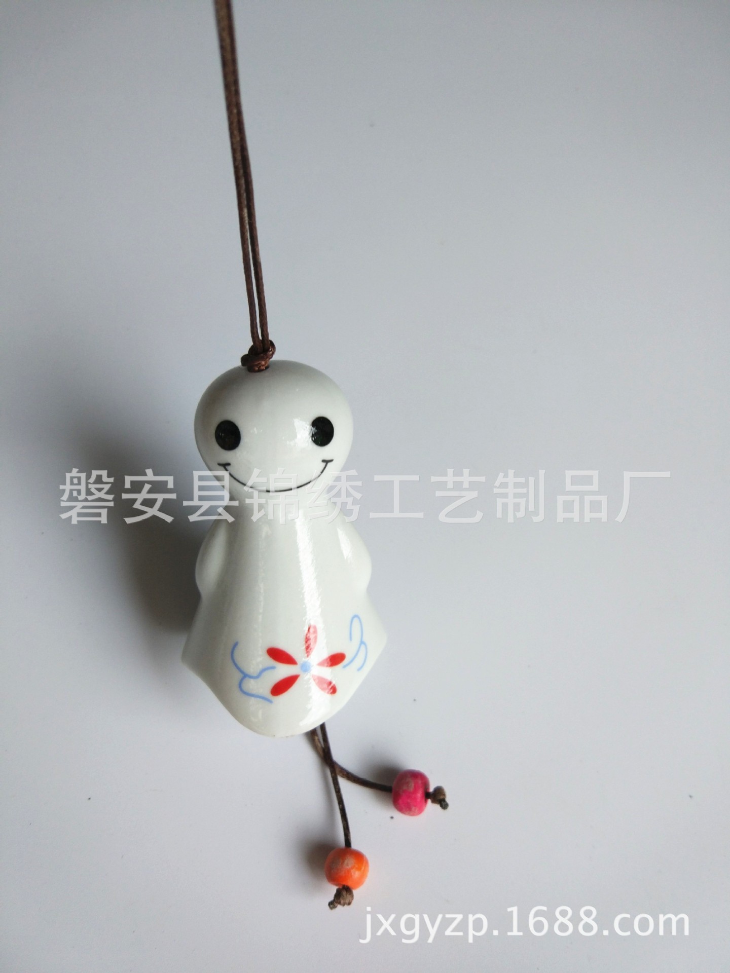 Hot-selling ceramic sunny day doll wind chime, sunny day doll pendant, car hanging, home decoration pendant Specification image