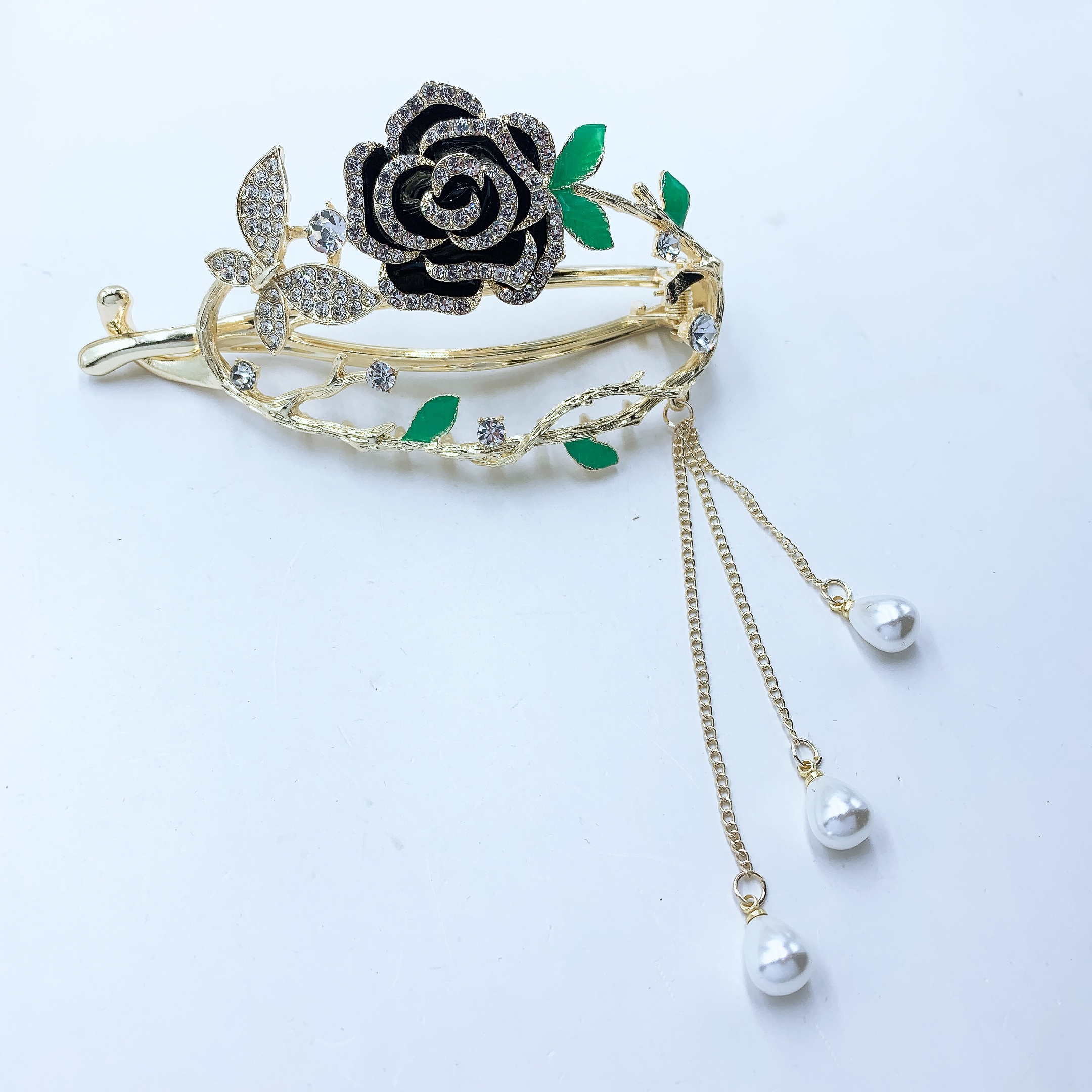 The popular camellia tassel twist clip is a beautiful and romantic Han Xu accessory details Picture