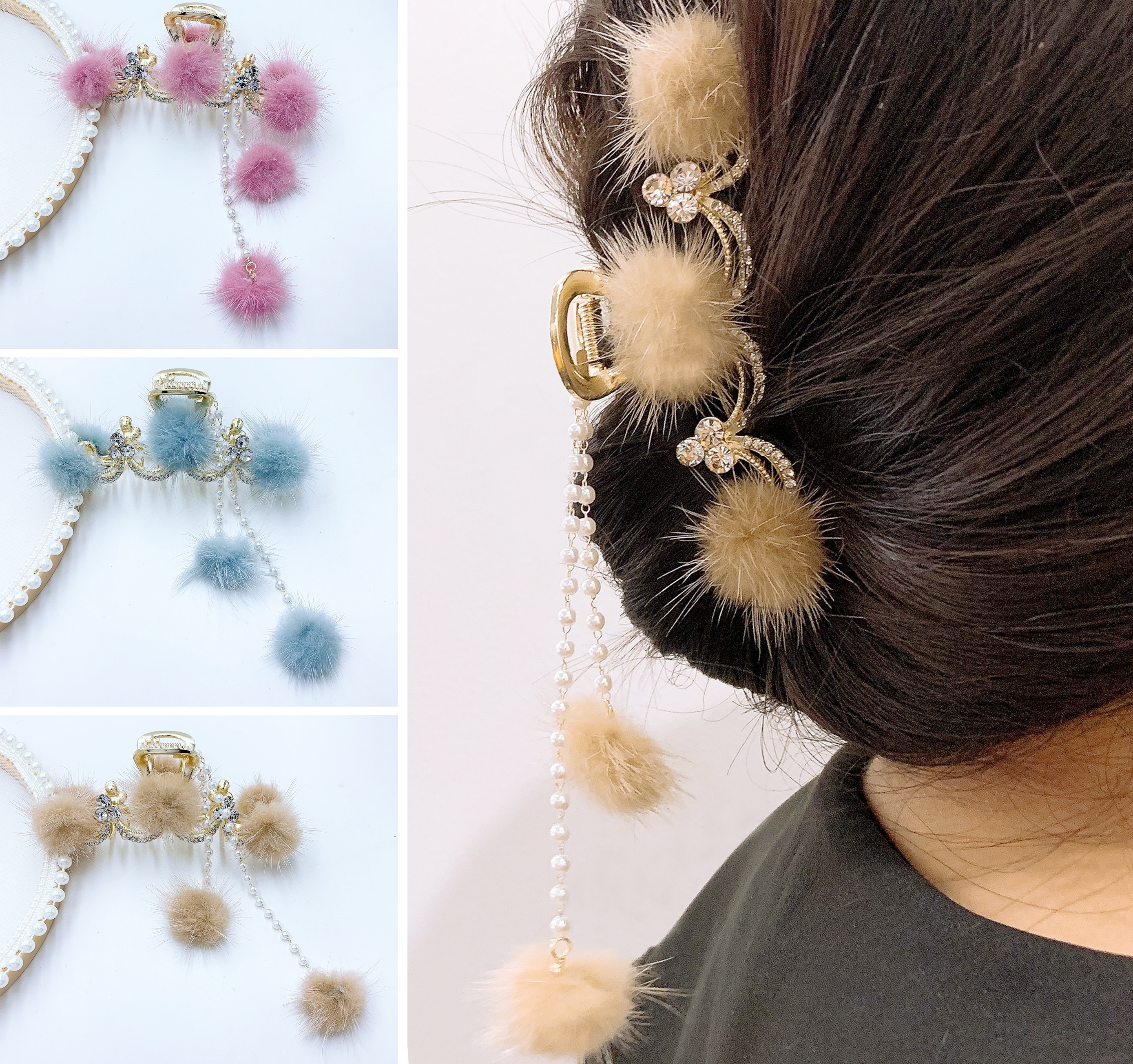 The popular "fluffy ball tassel" is a beautiful and romantic Korean-style accessory