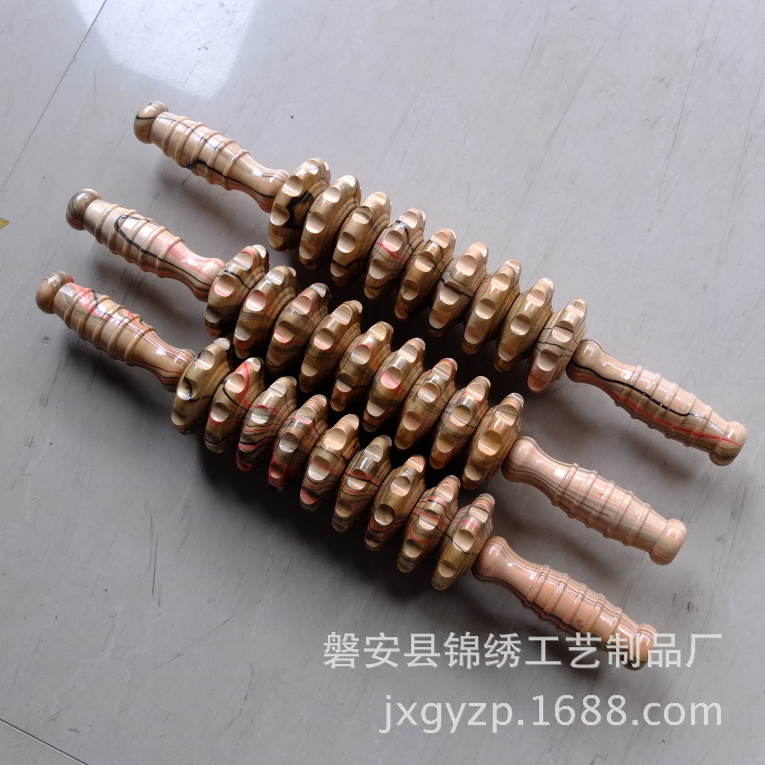 Factory direct sales of wooden roller massage sticks, wooden nine-wheel massage sticks, back and abdominal roller massage