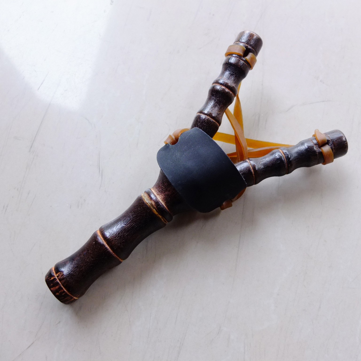 Factory direct sales of wooden toy slingshots, bamboo joint wooden slingshots, children's nostalgic toys, non-destructive clay balls Specification image