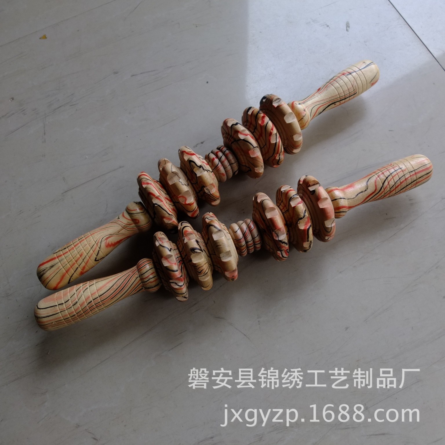Factory direct sales of wooden roller massage sticks, wooden nine-wheel massage sticks, back and abdominal roller massage Specification image