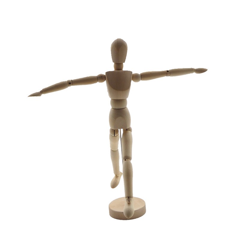 Wholesale of 12-inch wooden puppet sketch art models with wooden joints, wooden figures, and wooden hands Item Picture