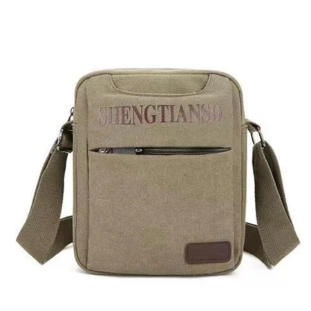 Men's canvas bag, single-shoulder bag, Korean-style trendy casual canvas bag, business vertical outdoor backpack, horizontal crossbody bag Men's canvas bag, single-shoulder bag, Korean-style trendy casual canvas bag, business vertical outdoor backpack, horizontal crossbody bag