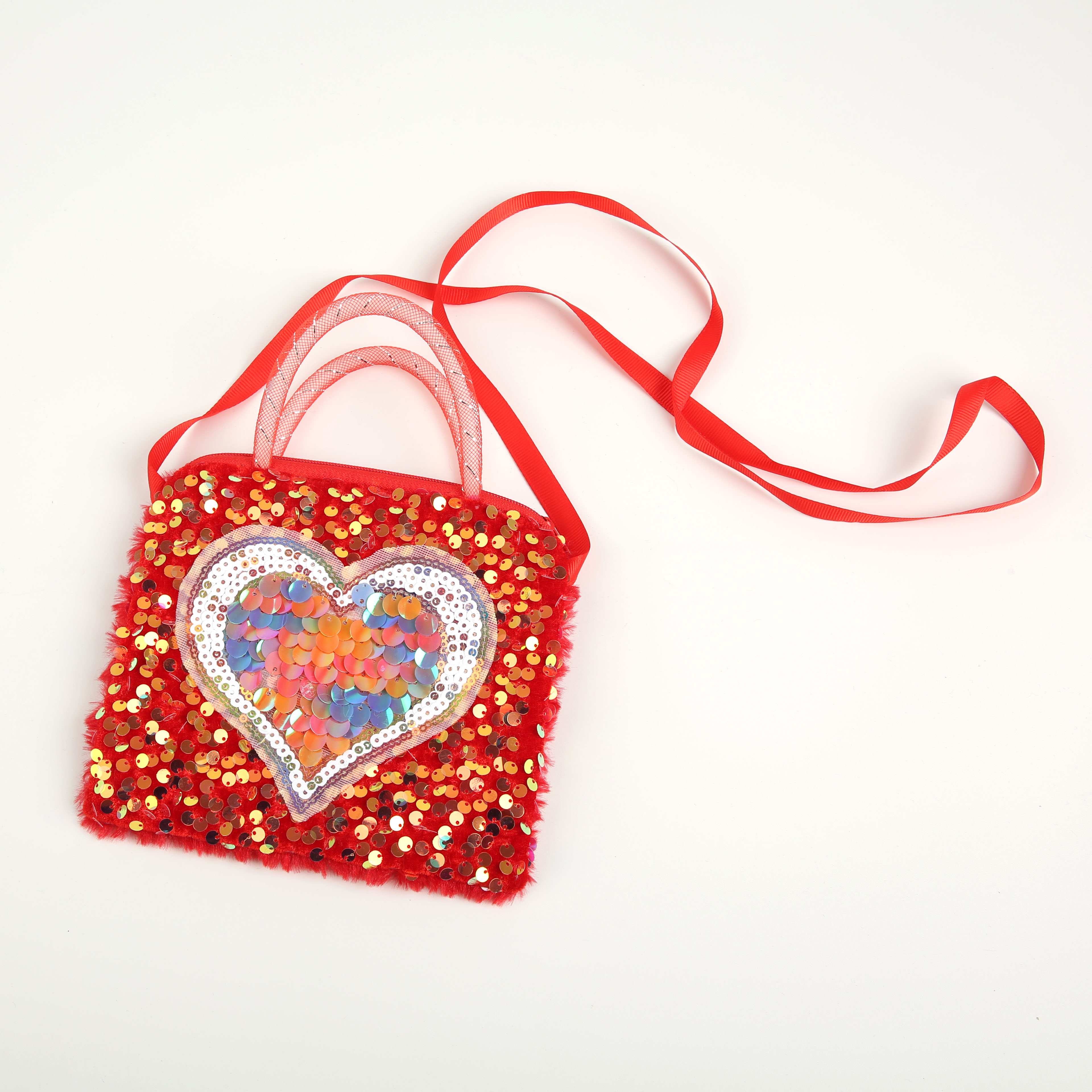 2022 Pink square small crossbody bag, sequined small square bag, butterfly plush toy handbag, factory direct sales details Picture