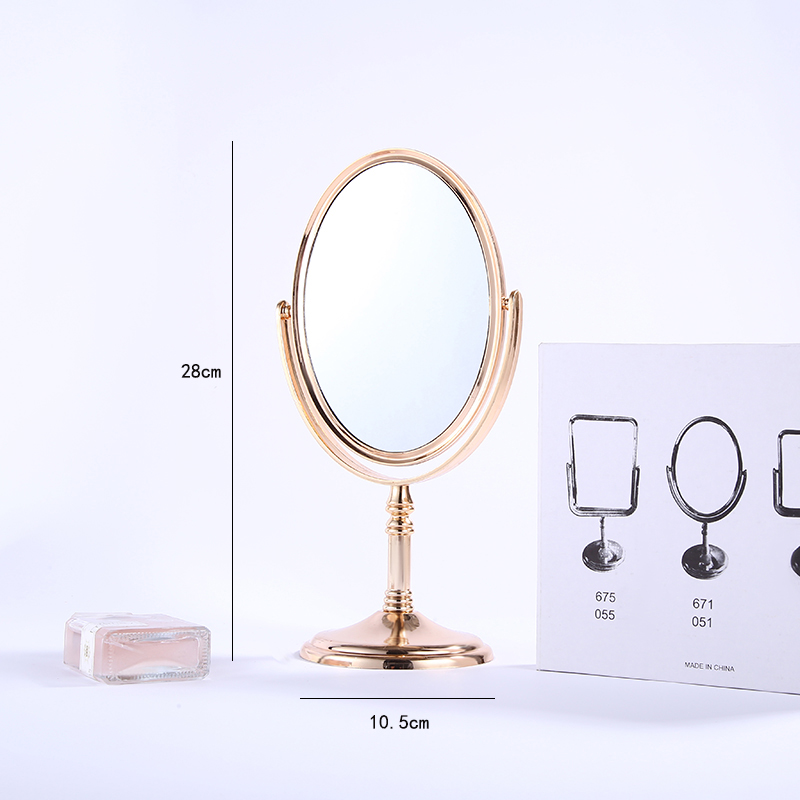 新款时尚日韩流行美妆镜化妆镜立式镜电镀不褪色高脚镜30详情图2