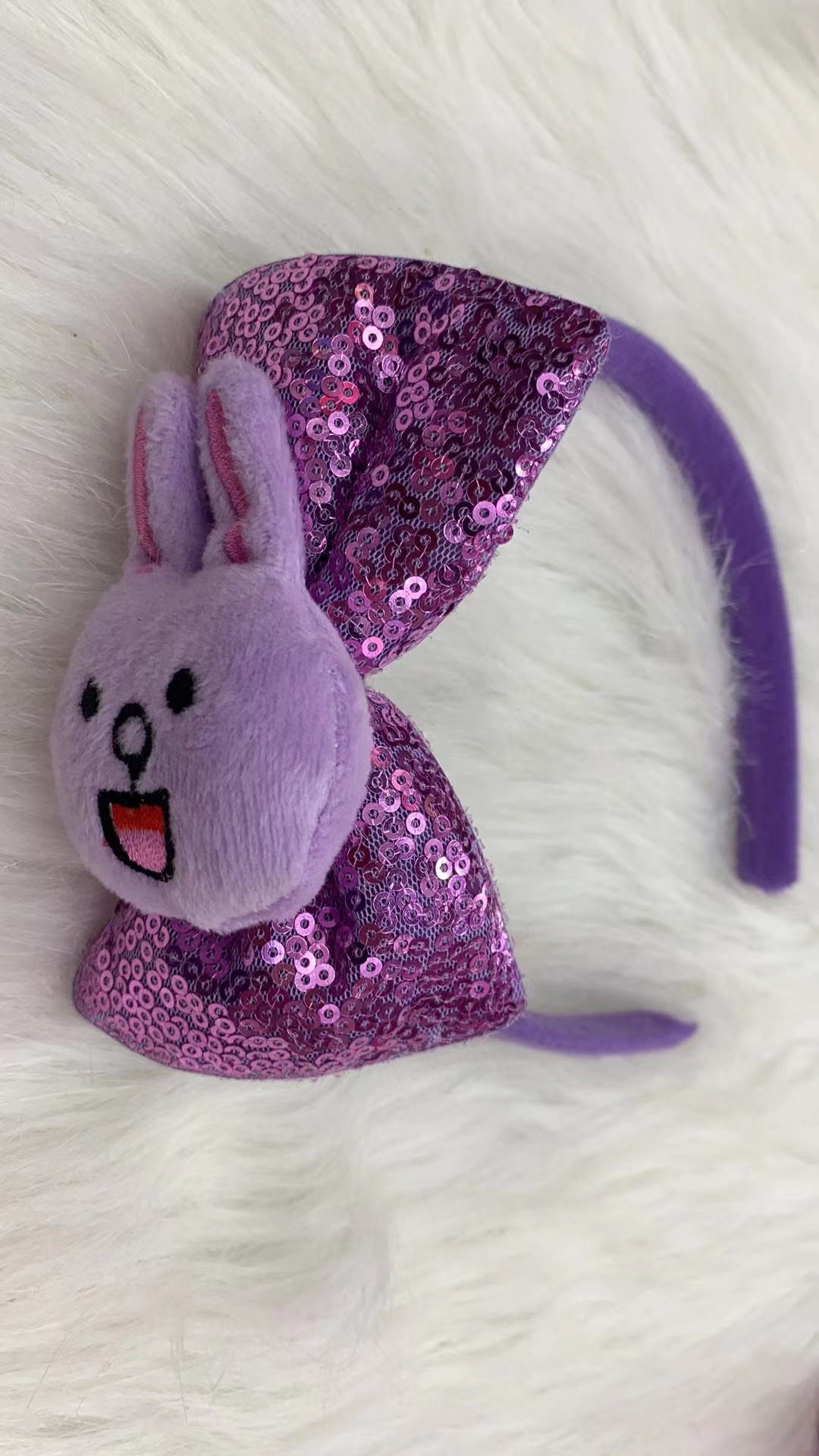 Random piece bow tie with cotton rabbit head buckle 40 fashionable and versatile, trendy women's hair accessory, popular headwear, Melida accessories Specification image