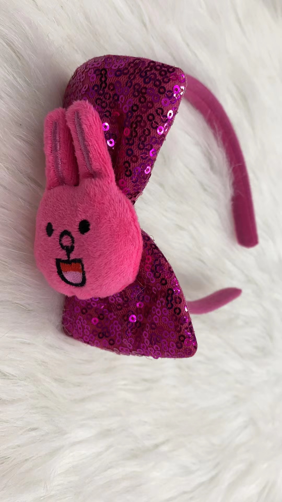 Random piece bow tie with cotton rabbit head buckle 40 fashionable and versatile, trendy women's hair accessory, popular headwear, Melida accessories details Picture