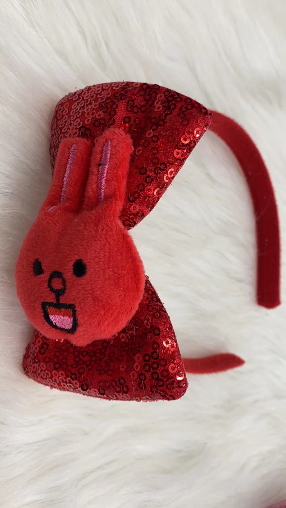 Random piece bow tie with cotton rabbit head buckle 40 fashionable and versatile, trendy women's hair accessory, popular headwear, Melida accessories Application Scenario