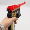 Wholesale of children's electric toy guns, sound and light engraving Golden Dragon flash music guns, nostalgic toys, Mauser Red Ah Jun guns details Picture