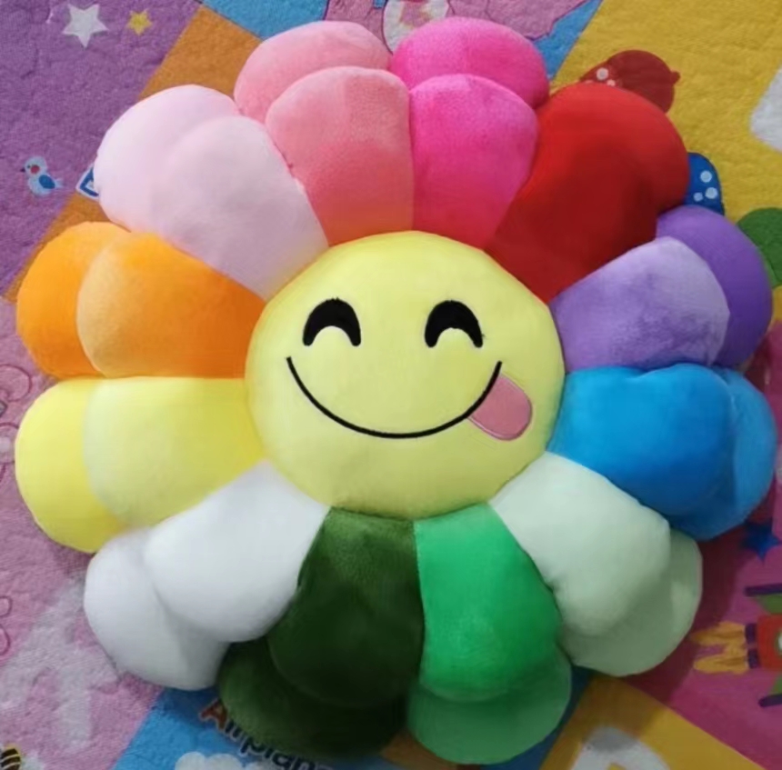 40cm colorful sunflower cartoon cushion pillow, cute student and teacher chair cushion, office wonder, happy sisters