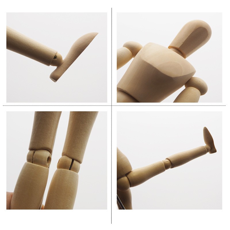 Wholesale of 12-inch wooden puppet sketch art models with wooden joints, wooden figures, and wooden hands Specification image