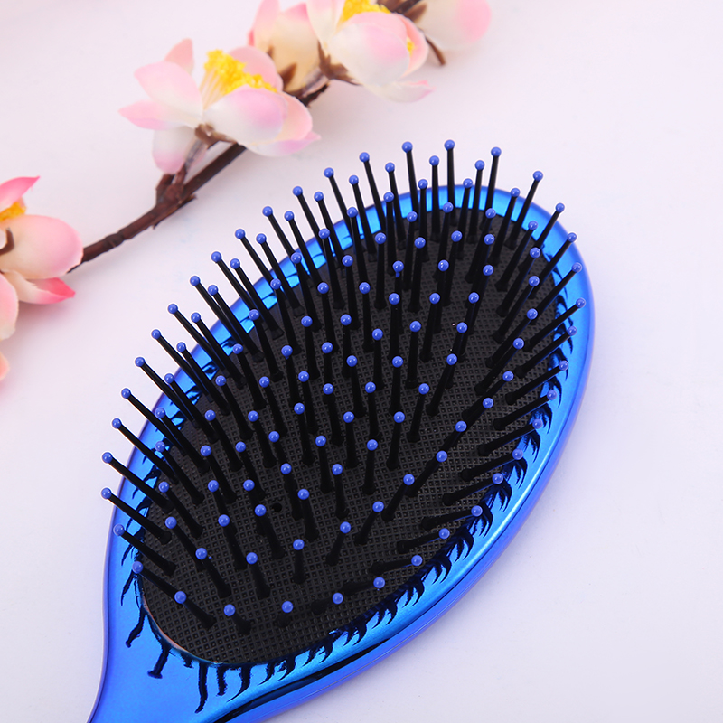 New fashionable Japanese and Korean popular beauty comb, hair comb, massage comb, handle comb, oval air bag comb, round electroplated color 46 Application Scenario