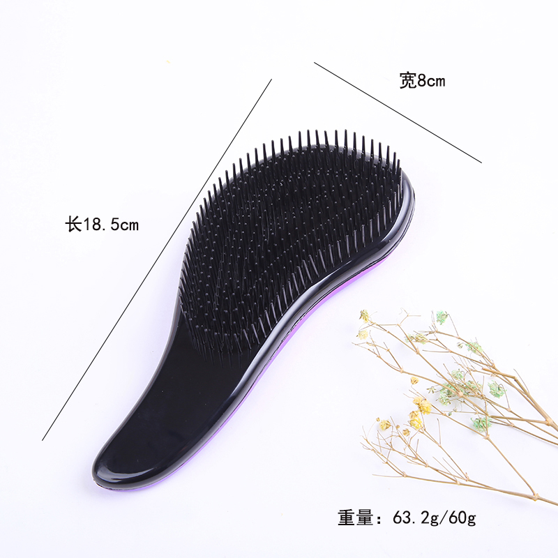 New fashionable Japanese and Korean popular beauty comb, hair comb, massage comb, handle comb, Grand princess comb, flash powder style 49 details Picture