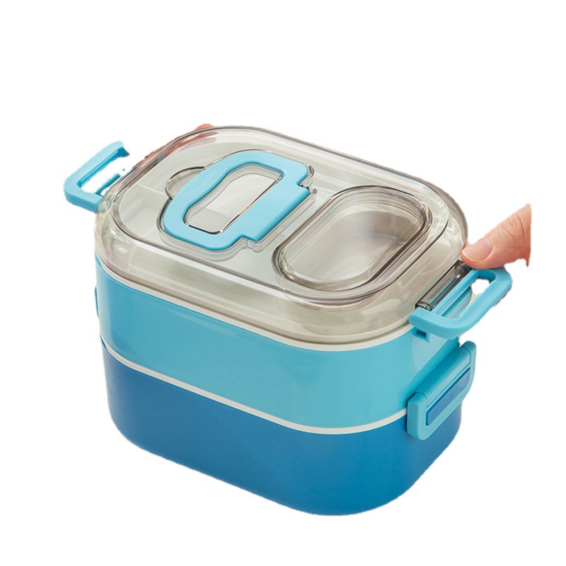 Estilo japonés de doble capa de plástico lunch box food box Specification image
