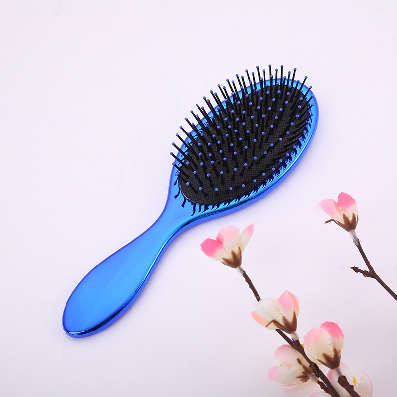 New fashionable Japanese and Korean popular beauty comb, hair comb, massage comb, handle comb, oval air bag comb, round electroplated color 46 Specification image