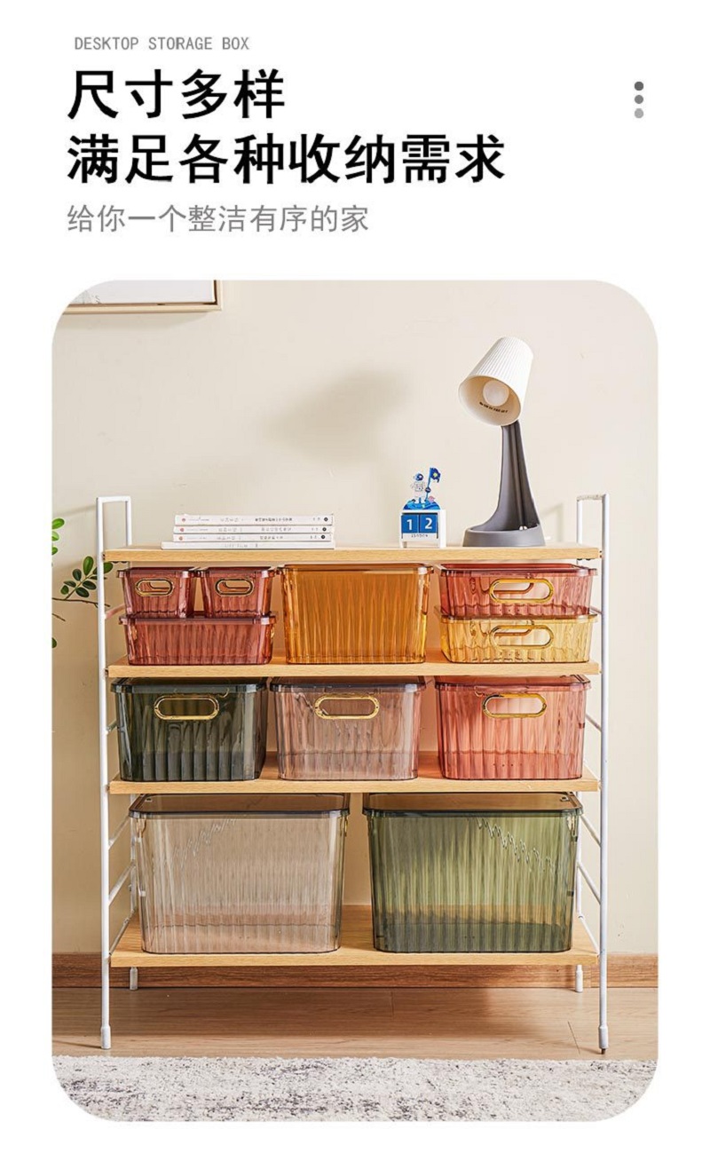 Guanghua Light Luxury Transparent Storage Box with Lid, Large size 2882 details Picture