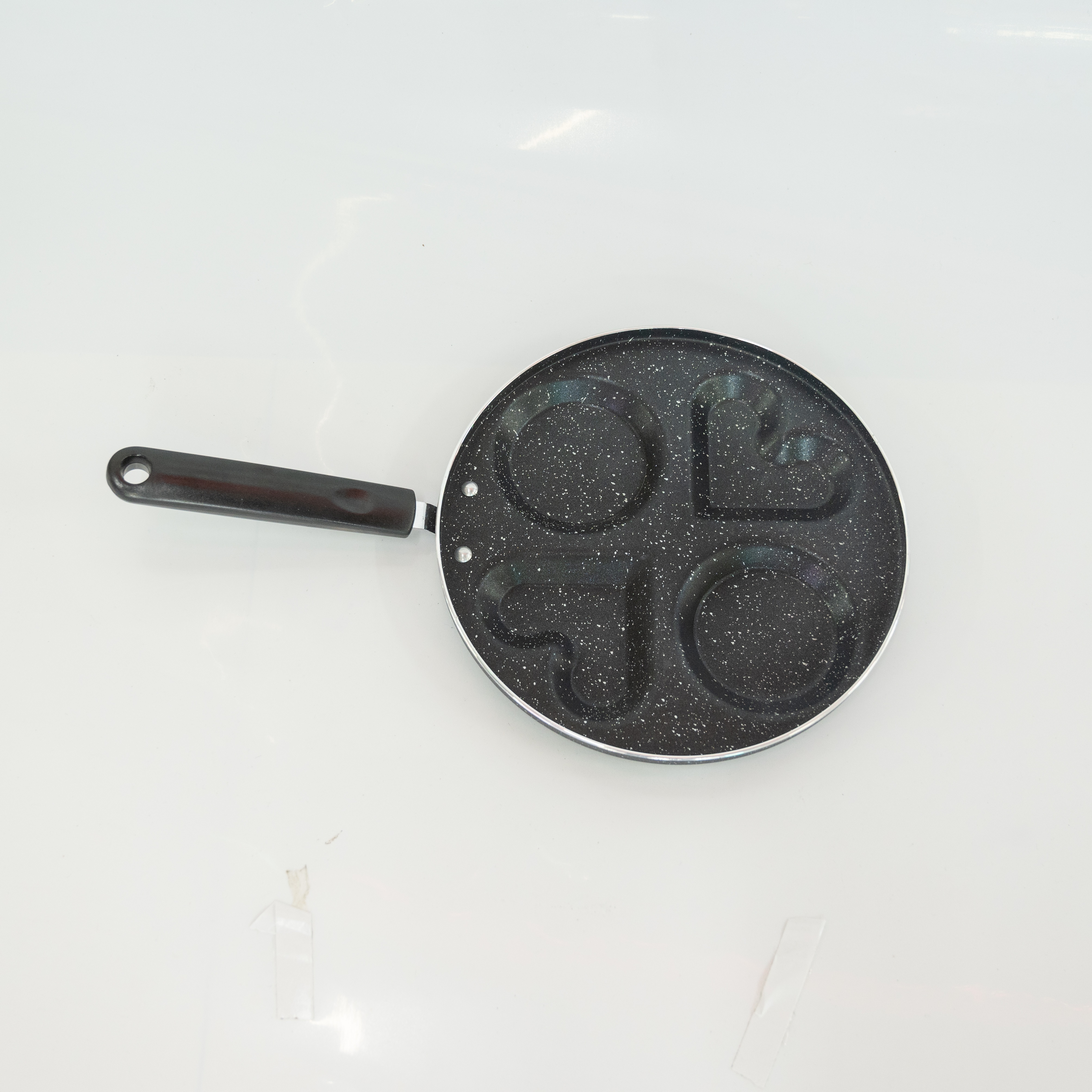 跨境铝制四孔煎蛋锅厨房麦饭石平底不粘锅牛排早餐鸡蛋汉堡小煎锅详情图6