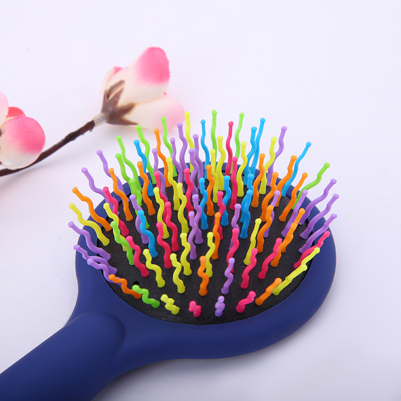 New fashionable Japanese and Korean popular beauty comb, hair comb, massage comb, airbag comb, rainbow curved needle, non-pulling hair, elastic paint 41 details Picture