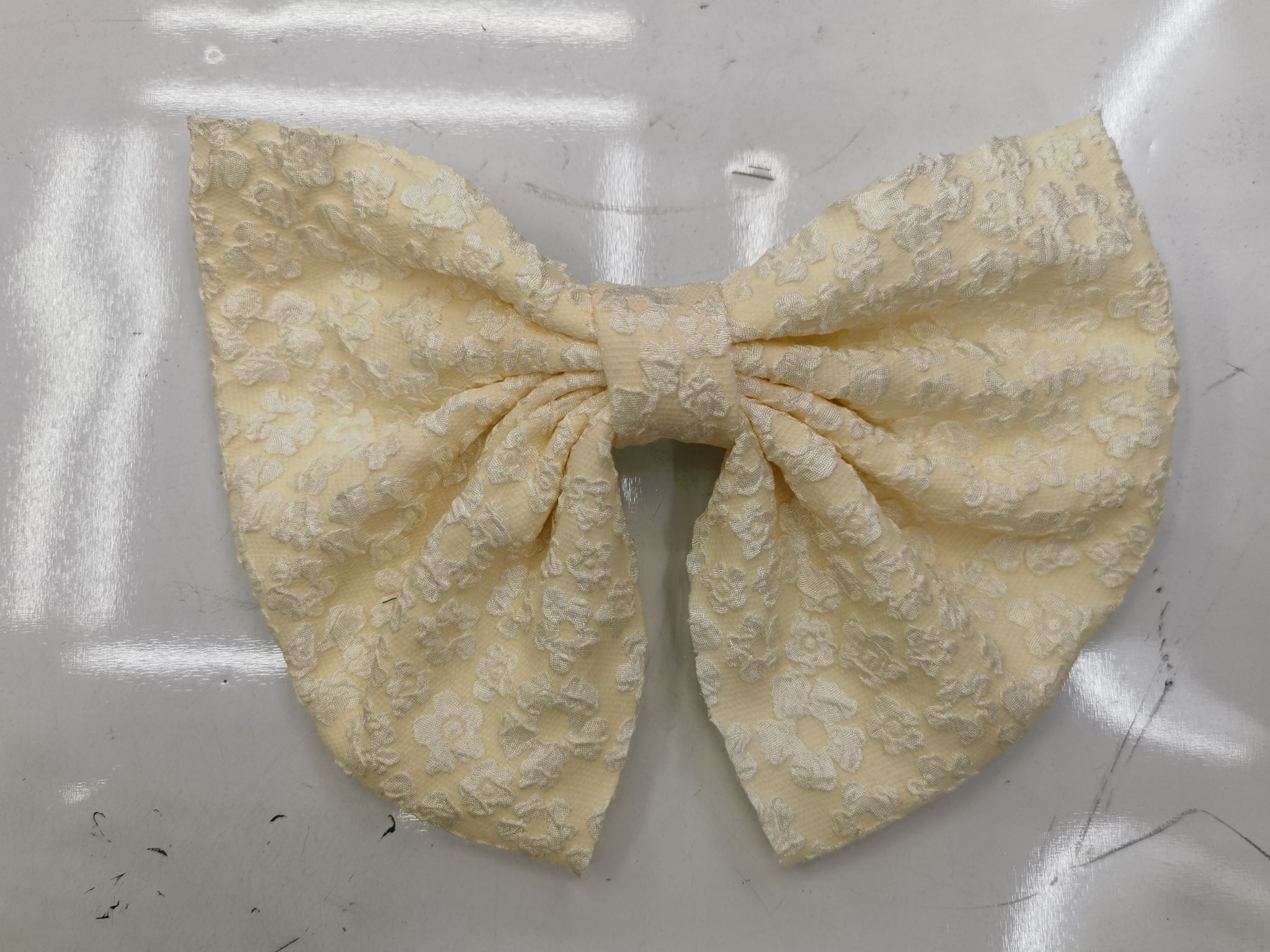 碎花大蝴蝶结发夹布艺雪纺气质后脑勺弹簧夹发卡少女发饰