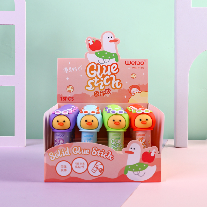 Cartoon Weibo solid glue Student shape handmade glue Bird accessory material Convenient soft glue solid glue glue stick details Picture