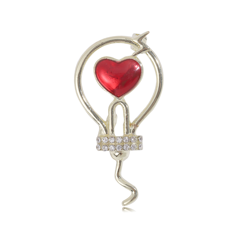 Factory direct sales of creative and light luxury Korean version new best-selling oil-drip heart-shaped brooches, light luxury creative retro brooches, simple and fashionable accessory pins in stock Item Picture