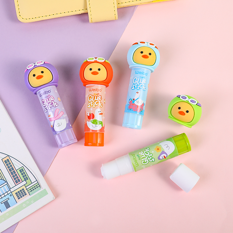 Cartoon Weibo solid glue Student shape handmade glue Bird accessory material Convenient soft glue solid glue glue stick Application Scenario