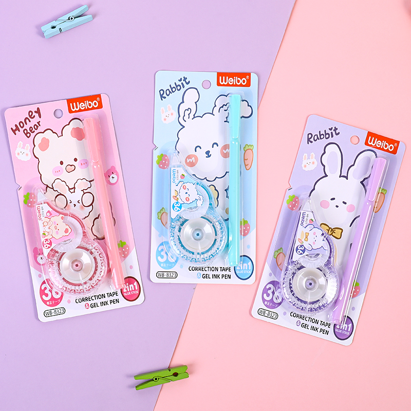 Creative correction tape, large capacity, cute girl, pen correction tape, Weibo correction tape, rabbit direct sales learning stationery