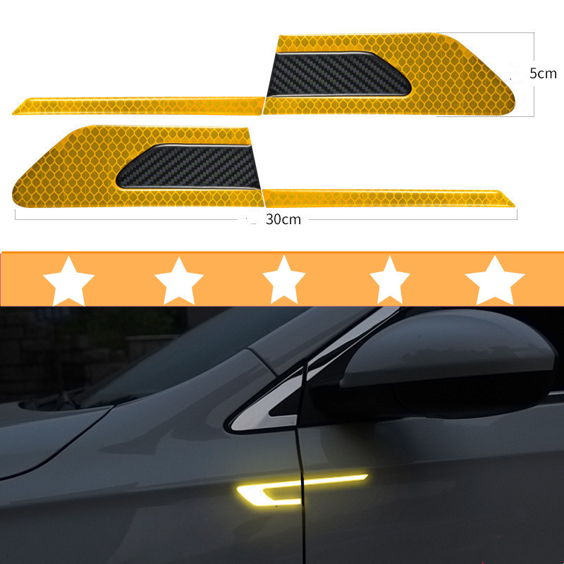 New reflective car stickers, wheel arches, door side decorative stickers, creative and personalized carbon fiber side label stickers for the car body. Please ask for 299 Application Scenario