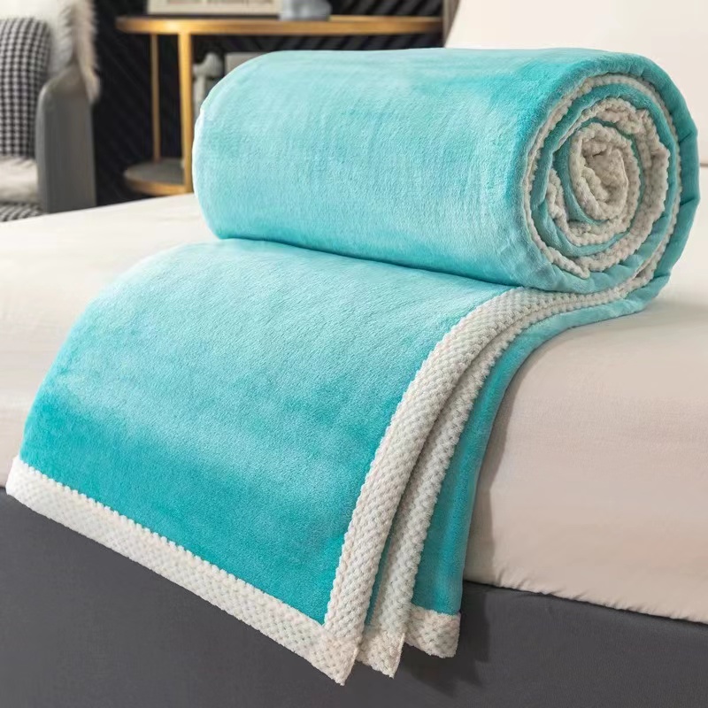 双面加厚牛奶绒毛毯 法兰绒毯被子冬季床单 小毯子午睡毯 图