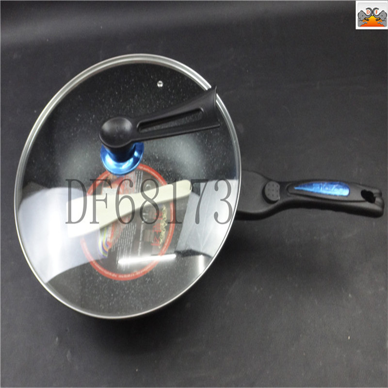 DF68173 Non-stick pan tourmaline uncoated wok Non-stick pan household cooking wok smokeless pan e-commerce DF Trading House Specification image
